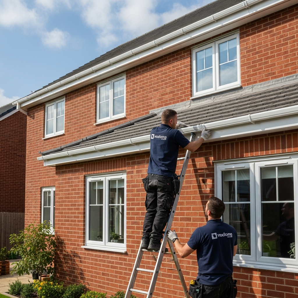 New gutters and fascias installed on a house in Middlesex
