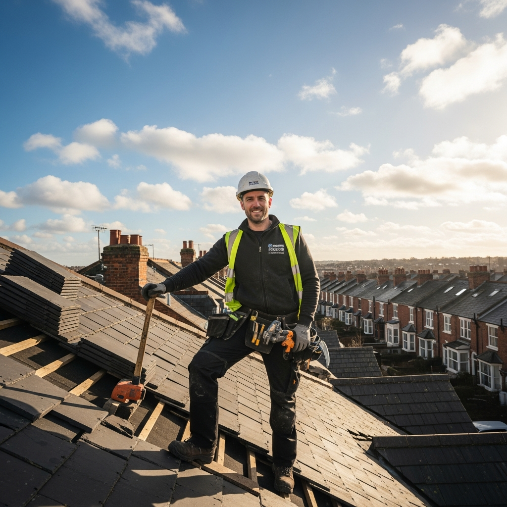 Michael and the Local Roofing Repairs UK Ltd team inspecting a roof in Shepperton